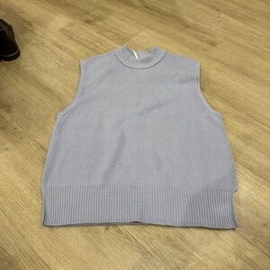 Free People Women's Soft Gray Crewneck Sweater Vest